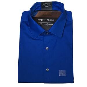 Alfani Men's Slim-Fit Temp Regulating Dress Shirt, Lazulite 17-17.5 34-35 $65